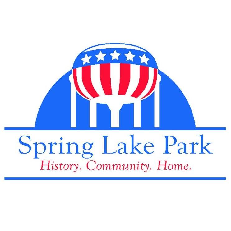 City of Spring Lake Park Logo - Water Tower in the colors of american flag and a blue arch