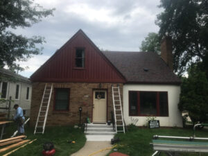 Storm damage inspection on a home exterior in Minnetonka, MN