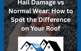 hand holding roof shingle granules showing hail damage vs normal wear on asphalt shingles