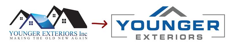Younger Exteriors old logo and new logo